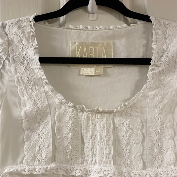 - Karta Mini Dress, 100% cotton with Lace. Sz Xsm - Picture 4 of 8